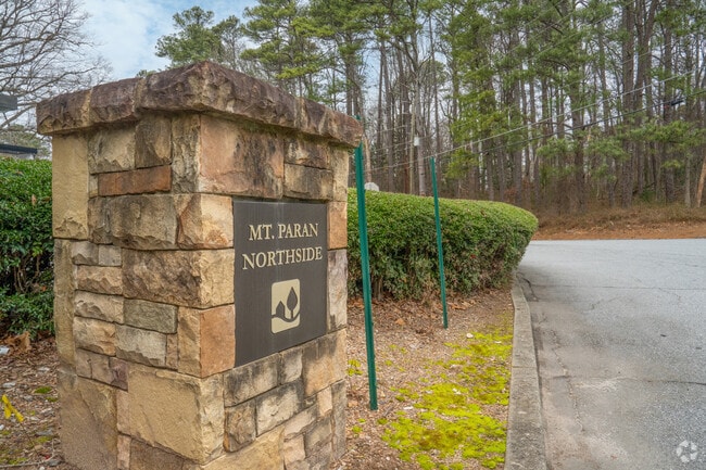 Mount Paran-Northside is an affluent neighborhood in a forested area.