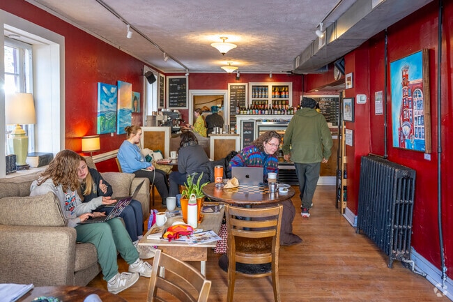 The By and By is a cozy cafe and beer garden where locals can bring their laptop or meet with a friend.