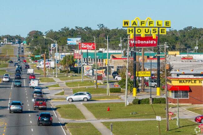 Myrtle Grove has is a bustling area complete with all the fast food favorites.