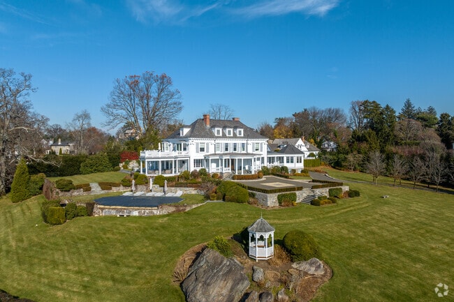 This gorgeous hillside mansion resides in Belle Haven.