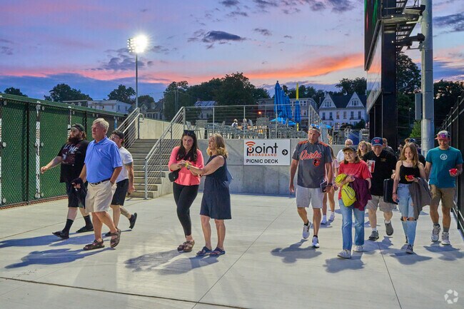 Fans leave an evening summer ball game in Hagerstown.