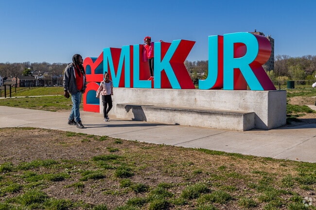 The whole family can enjoy the MLK park next to Brush Creek.