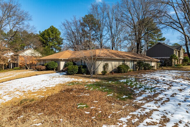 Wide, low ranch homes are popular in Greentrees.
