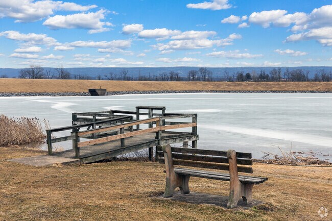 Sit on a bench or drop a line at the lake in Briar Creek Park.