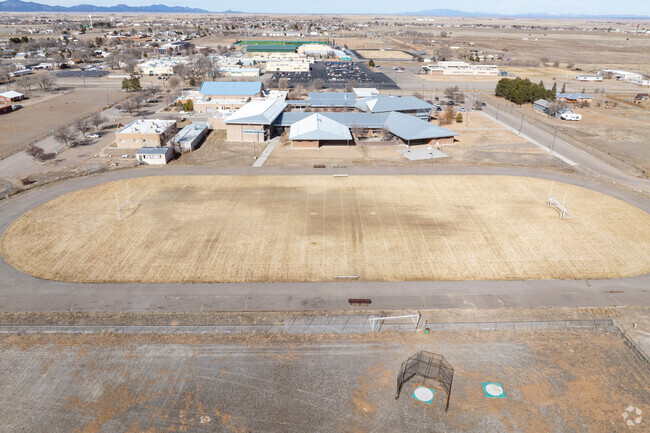 Large grass field at Moriarty Middle School.