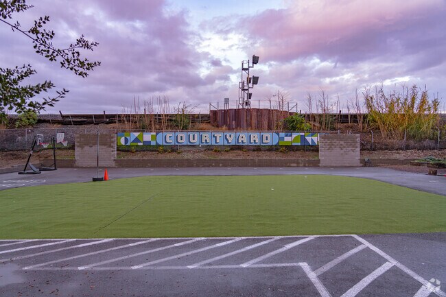 Green area at Courtyard Private School is perfect for physical education.