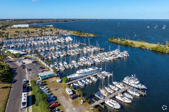 A boat marina is a popular spot for residents along Titusville's 10-mile shoreline.