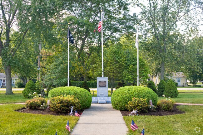 Village Park features a memorial to those lost in the September 11 tragedy.