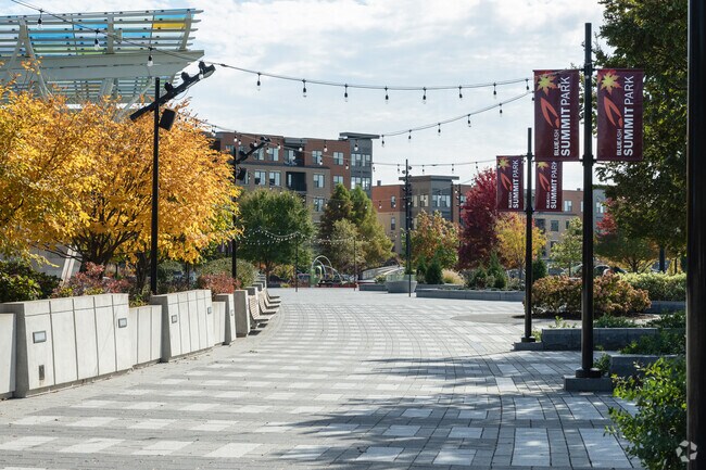 Summit Park has a wide pedestrian walking trail for local and visitors to Blue Ash.