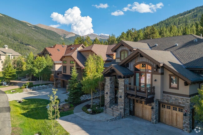Rows of newly built homes line Copper Mountain in Frisco, Colorado.