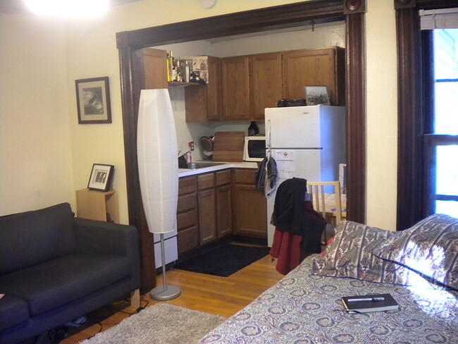 Living area and kitchen