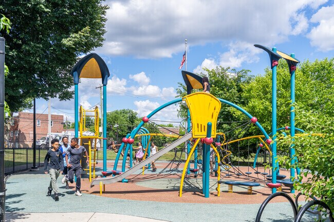 Neighborhood kids enjoy playing on the playground at Finley Recreation Center.