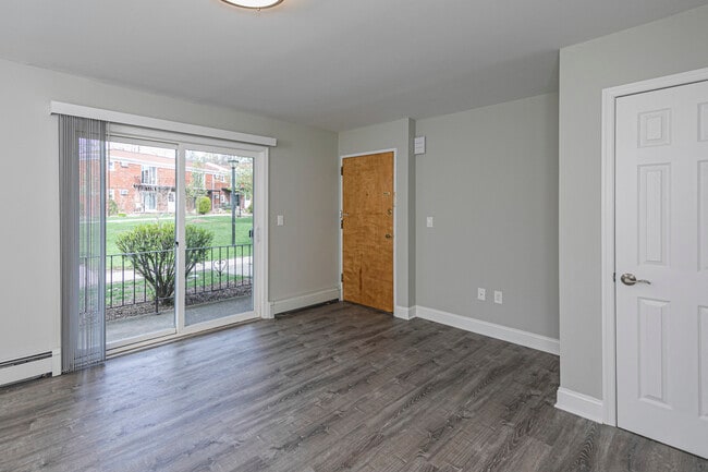Spacious living room with patio