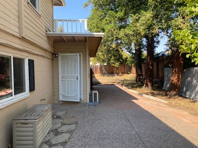Front door & back yard