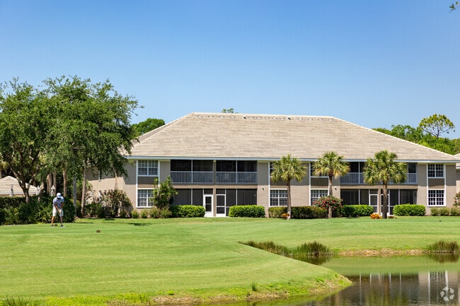 Condominiums in Stonebridge offer views of lakes and golf greens.
