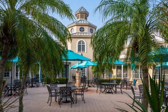The Clubhouse courtyard is a gathering place for the Women's Club to socialize.