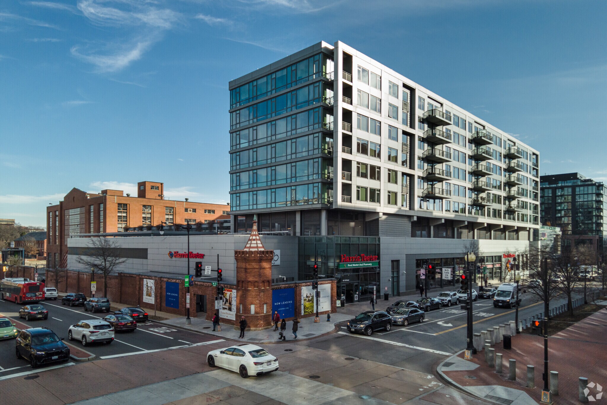 Many apartment complexes in Navy Yard feature retail on the ground floor.