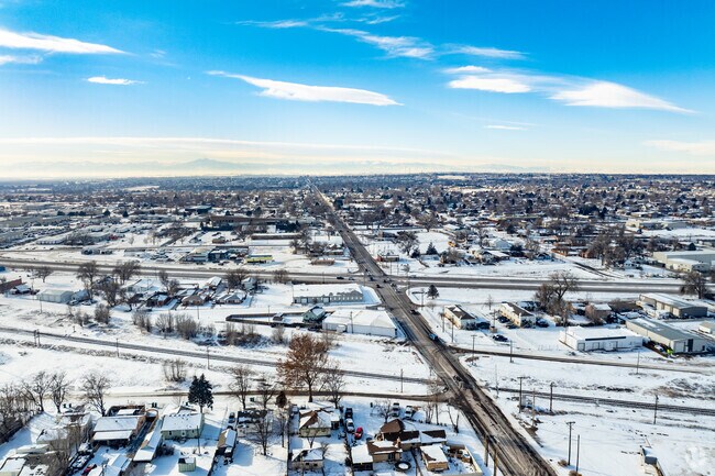 Evans began as a railroad town along the Denver Pacific Railroad, producing agricultural supplies in its early days.