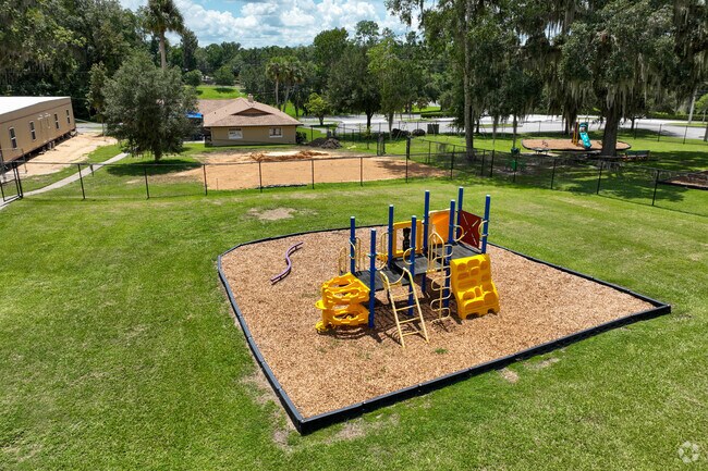 There are multiple playgrounds at St. John Lutheran School.