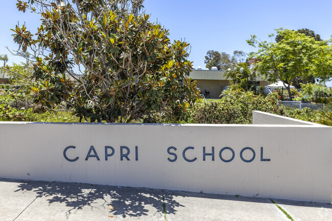 The monument of the Capri Elementary School in Encinitas.