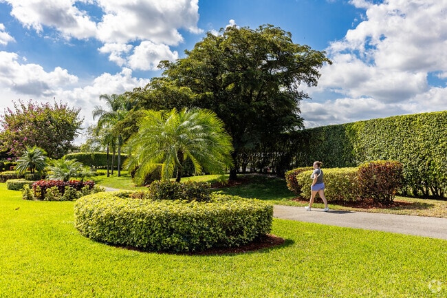 Take a walk around the beautiful landscaping inside the Indian Springs Country Club near Valencia Pointe.