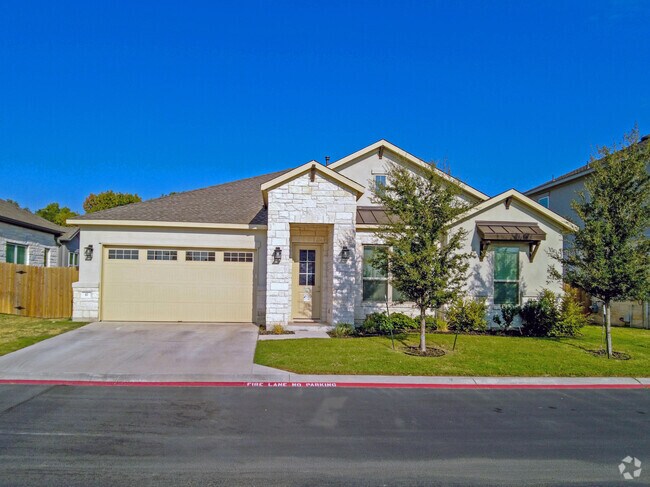 The front of homes in Stony Point are set closer to the road with a large backyard in Round Rock