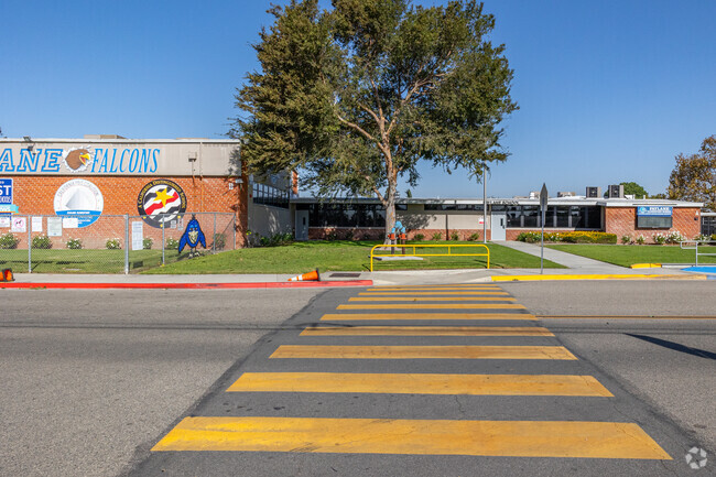 This crosswalk leads to a great education at Faylane Elementary School.