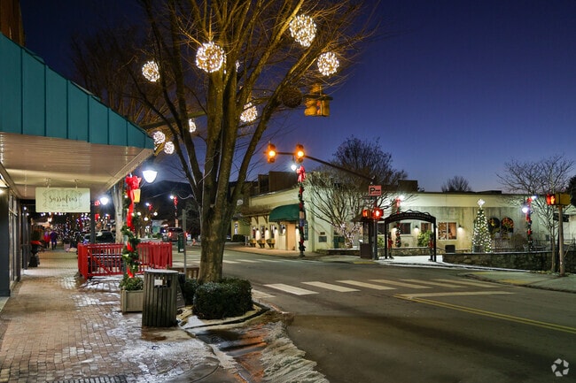 Waynesville is brightly lit downtown for the holiday season to encourage visitors.