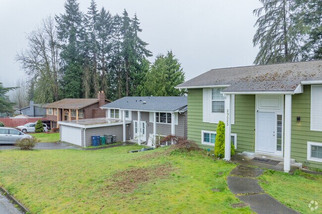 Many parts of Laurelwood are adorned with cute split-level homes with matching details.