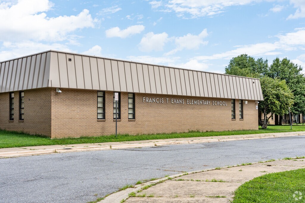 A wide shot for Francis T. Evans Elementary School.
