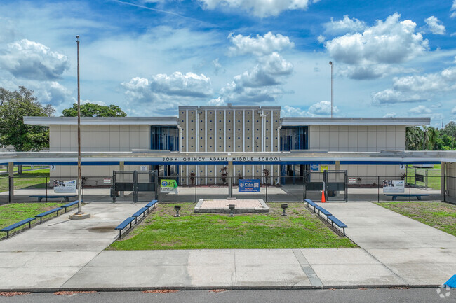 Adams Middle School features architectural elements that bring inspiration to its students.