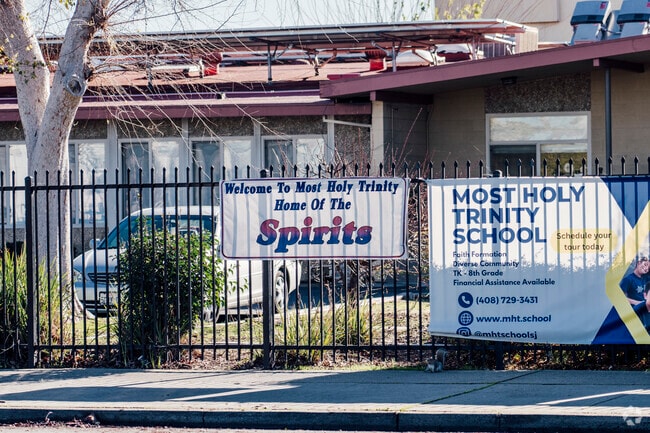 The mascot of Most Holy Trinity School in San Jose, California.