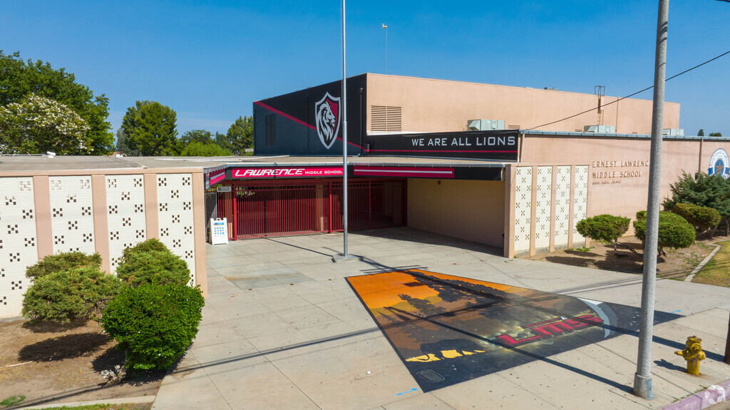 Front entrance at Ernest Lawrence Middle School.