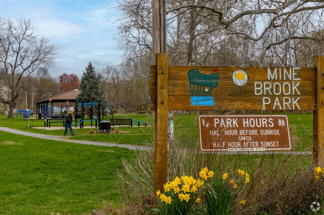Mine Brook Park has a walking trail and other amenities for residents to enjoy.