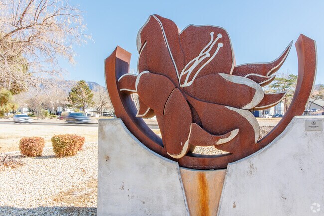 The Desert Primrose in Academy Hills Park is a iconic sculpture seen along Eubank.