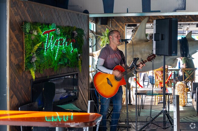Downtown Cocoa Beach features live music with local bands, great energy and a fun beachside vibe.
