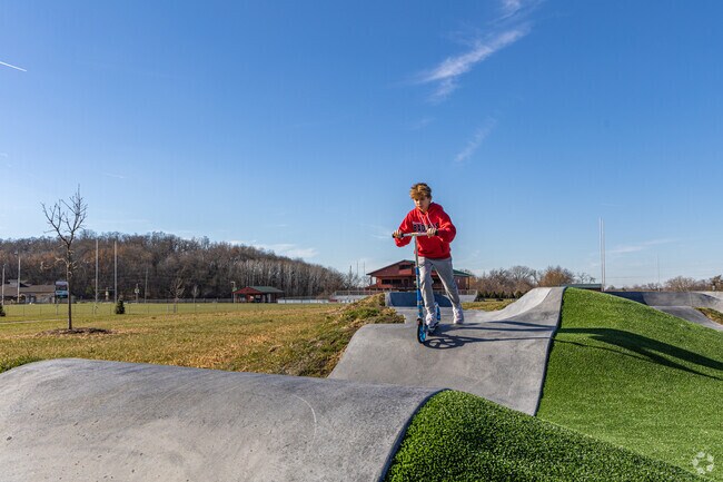 A Cottage Grove Resident enjoys the skatepark at Phoebe Bakken Memorial Park.