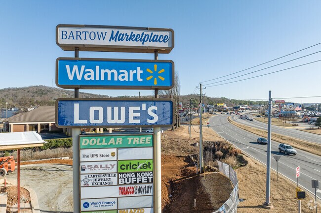 Cartersville features big box retailers on the northern end of the city.