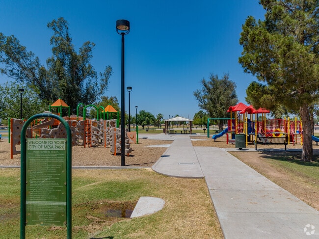 Mountain View Park is a family favorite as it hosts a colorful playground.