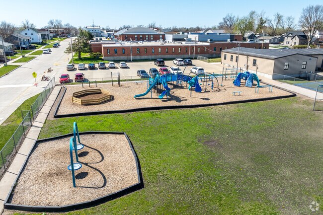 Several playgrounds and ample green space ensure outdoor fun.