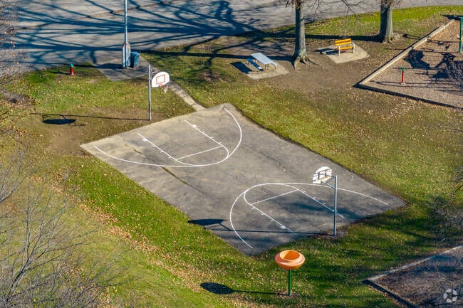 Nicely Elementary School includes a basketball court for their students.