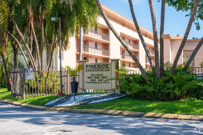 Entrance to Pineside Condominium, a gated community in the heart of Fountainbleau East
