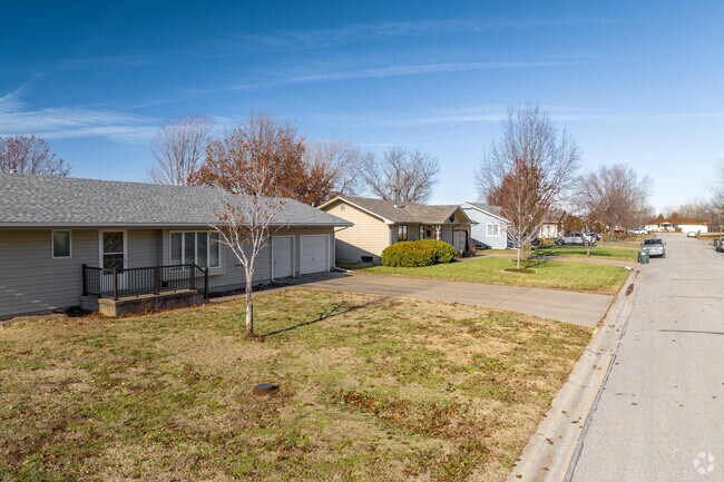 Hesston also offers rows of ranch-styled dwellings.