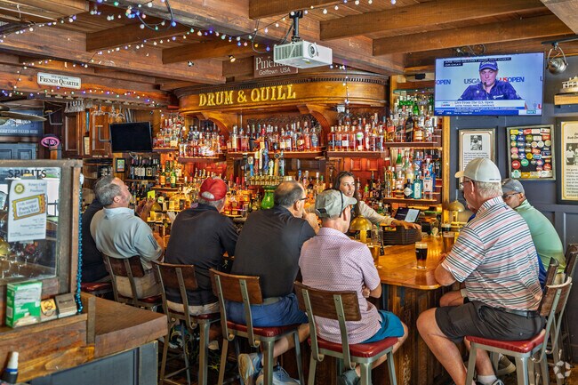 A lively crowd gathers at Drum & Quill to catch the U.S. Open in Pinehurst.