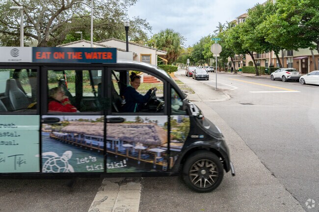 Take public transportation or a car in Biscayne highlands.