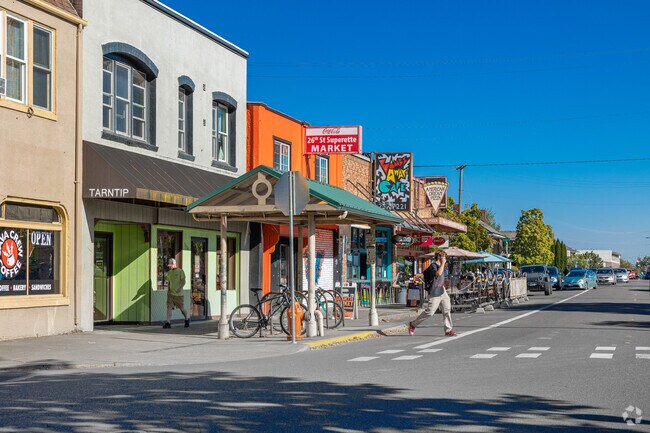 Breweries and cafes attract OCU students in the bike friendly Southwest Corvallis, OR.