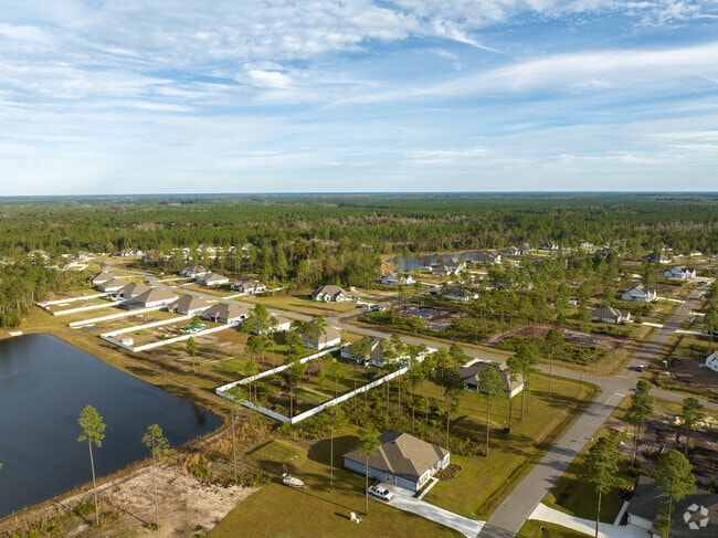 An Aerial view of Southern Pines shows the large yards.