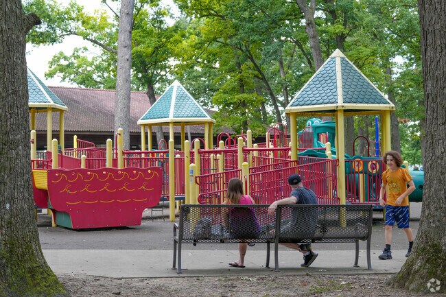 Families love spending time together at the playground at Potawatomi Park.
