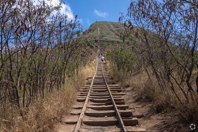 A trail leads to the top of Koko Head in Honolulu.