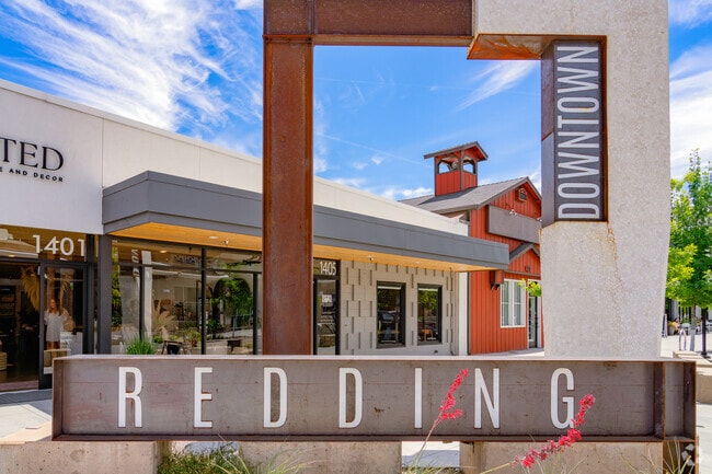 The Downtown Redding signage is a unique looking landmark letting locals know where they are.